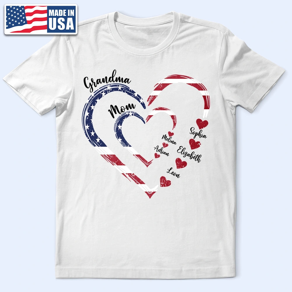 Gift For Mother, Gift For Grandma, Love, Gift For Wife, Independence Day - Mom's Grandma's Sweethearts Independence Day - Personalized T Shirt