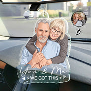 Custom Photo Semi Realistic Portrait Family Couple Pet Lovers Portrait - Personalized Acrylic Car Hanger