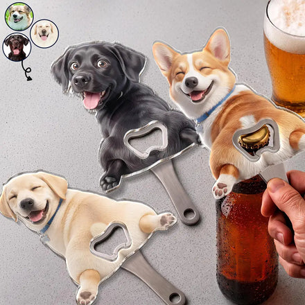 Custom Photo Funny Dog Cat Pet - Personalized Custom Shaped Bottle Opener