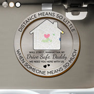 Gift For Couples,Gift For Wife,Gift For Husband,Gift For Father,Gift For Mother,Long Distance,Happy - Location Map Distance Means So Little When Someone Means So Much - Personalized Custom Shaped Car Visor Clip