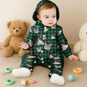 Pet Lovers,Family,Custom Photo,Happy - Custom Photo Funny Dog Cat Pet Human Face - Personalized Overall Onesie Hooded Jumpsuit