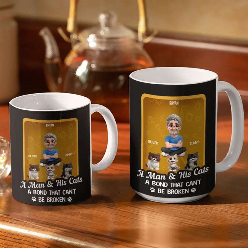 Cat Lovers,Cat Mom,Cat Dad,Pet Lovers,Happy - A Girl And Her Cat A Bond That Can't Be Broken Toy Box - Personalized White Edge-to-Edge Mug