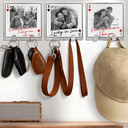 Gift For Couples, Custom Photo, Love - Custom Photo Couple Drive Safe Handsome Playing Card - Personalized Mini Key Hook