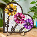 Gift For Mother,Gift For Grandma,Love,Happy - First Mom Then Grandma Now Great Grandma - Personalized 2-Layered Wooden Plaque With Stand