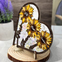 Gift For Mother,Gift For Grandma,Love,Happy - First Mom Then Grandma Now Great Grandma - Personalized 2-Layered Wooden Plaque With Stand