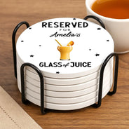 Gift For Mother,Family,Funny - Reserved For Your Cup Of Drink 3D Effect Bestie Family - Personalized Ceramic Coaster