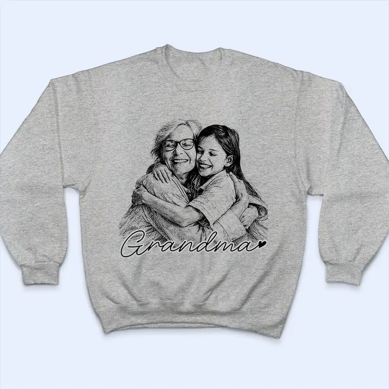 Family,Gift For Bestie,Dog Lovers,Cat Lovers,Happy,Custom Photo,Gift For Mother,Gift For Father - Custom Photo Pencil Sketch Family Besties Dog Cat Portrait - Personalized T Shirt