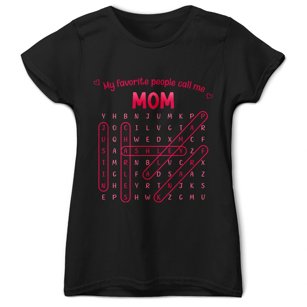 Gift For Grandma,Love,Top Market,Word Search Puzzle - Word Search Puzzle Grandma Abuela My Favorite People Call Me - Personalized T Shirt