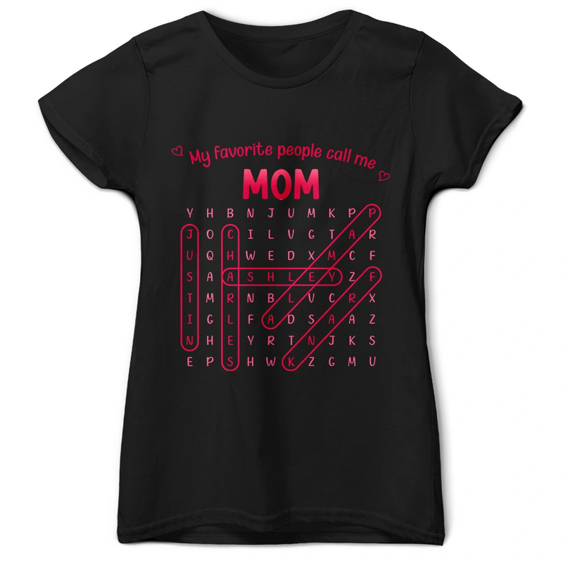 Gift For Grandma,Love,Top Market,Word Search Puzzle - Word Search Puzzle Grandma Abuela My Favorite People Call Me - Personalized T Shirt
