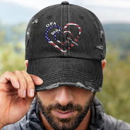 Happy,Gift For Father,Gift For Grandpa,Gift For Men,Independence Day,America 250th,Icon,Adorable  - Grandpa's Daddy's Sweethearts Independence Day - Personalized Distressed Cap