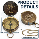 Gift For Father,Gift For Grandpa,Happy,Non-Eng,Icon,Humorous - This Grandpa Dad Belongs To Kids Pet Stick Figures - Personalized Engraved Brass Compass