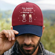 Happy,Gift For Father,Gift For Grandpa,Gift For Men,Photo,Adorable - Custom Photo This Awesome Dad Grandpa Belongs To - Personalized Two Tone Cap