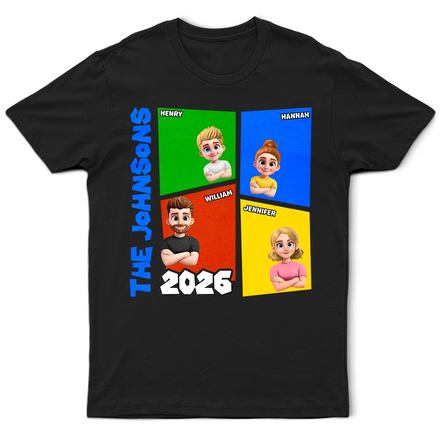 Family Name Basic Color Arcade Theme - Personalized T Shirt