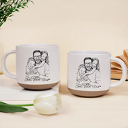 Gift For Father,Gift For Grandpa,Non-Eng,Photo - Pencil Sketch,Proud - Custom Photo Pencil Sketch Best Dad Grandpa Ever Family Portrait - Personalized Pottery Mug