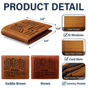 Gift For Father,Custom Photo,Art Design,Humorous,Photo - Pencil Sketch - Bold - Custom Photo Bold Sketch Dad Bank Funny Always Open Fast No Interest - Personalized Leather Wallet