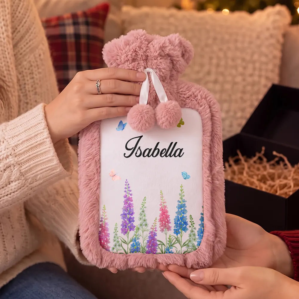 Christmas, Confident, Gift For Women, Gift For Yourself, Gifts For Her, Vector - Birthday, Christmas Gift For Her, Daughter, Mom, Friends - Personalized Birth Flower And Name Hot Water Bottle