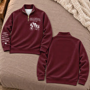 Art Design,Custom Photo,Gift For Grandpa,Gifts For Him,Happy,Photo - Pencil Sketch - Remove BG - Gift For Grandpa Papa - Personalized Custom Photo Pencil Sketch Grandkids Names Quarter Zip Sweatshirt