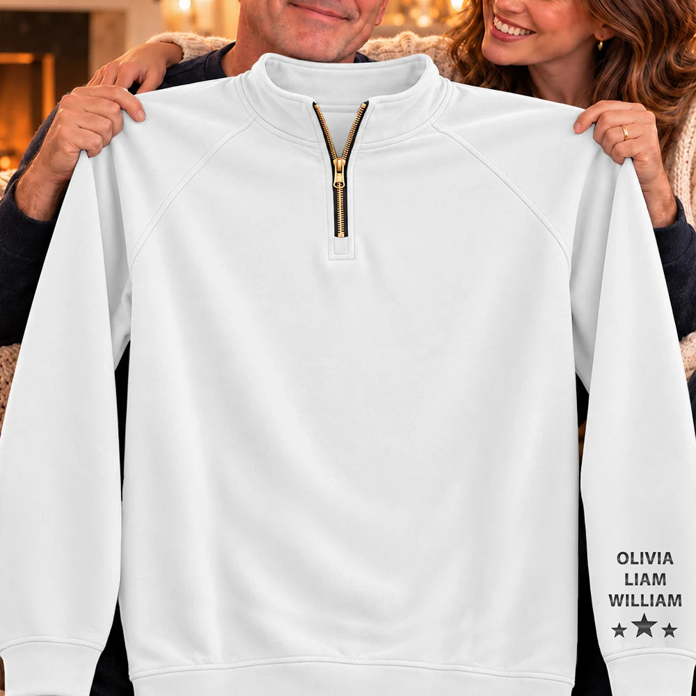 Car,Custom Text,Gift For Men,Gift For Yourself,Gifts For Him,Happy,Truck - Vintage Gift For Him, Dad, Husband, Grandpa - Personalized Classic Car Limited Edition Quarter Zip Sweatshirt