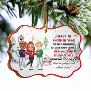 Laughing At Our Own Jokes - Christmas Gift For Besties - Personalized Wooden Ornament