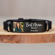Custom Photo Best Mom Dad Ever - Gift For Family, Siblings, Friends - Personalized Wristband Bracelet