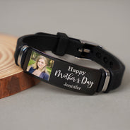 Custom Photo Best Mom Dad Ever - Gift For Family, Siblings, Friends - Personalized Wristband Bracelet