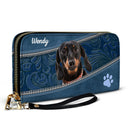 Custom Photo Dogs And Cats Aesthetic Pattern - Loving Gift For Pet Lovers - Personalized Leather Long Wallet
