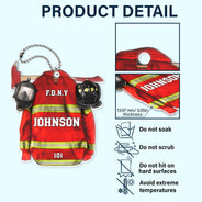 Firefighter Armor With Oxygen Mask - Gift For Firefighter - Personalized Acrylic Car Hanger