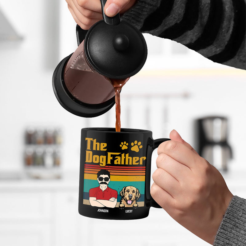 The Dog Father - Gift For Dog Dad, Dog Lovers - Personalized Black Mug