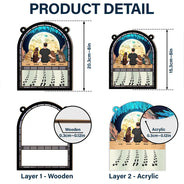 Walking Dog Dad - Personalized Window Hanging Suncatcher Ornament