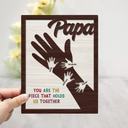 We Hold Our Hands Together And Forever - Personalized 2-Layered Wooden Plaque With Stand