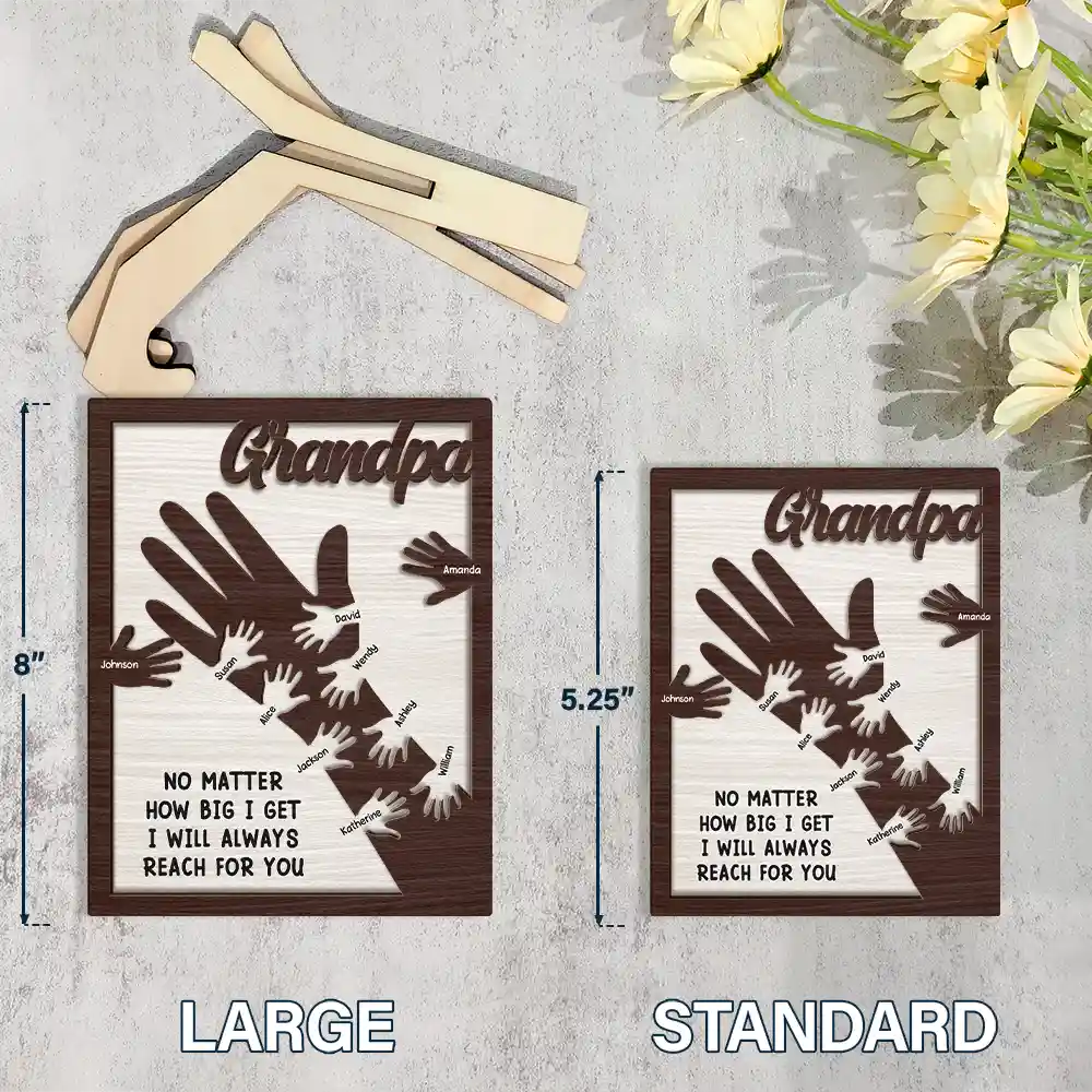 We Hold Our Hands Together And Forever - Personalized 2-Layered Wooden Plaque With Stand