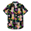 Custom Photo Dark Tropical Flowers - Personalized Hawaiian Shirt