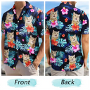 Custom Photo Dark Tropical Flowers - Personalized Hawaiian Shirt