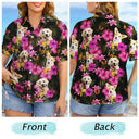 Custom Photo Dark Tropical Flowers - Personalized Hawaiian Shirt