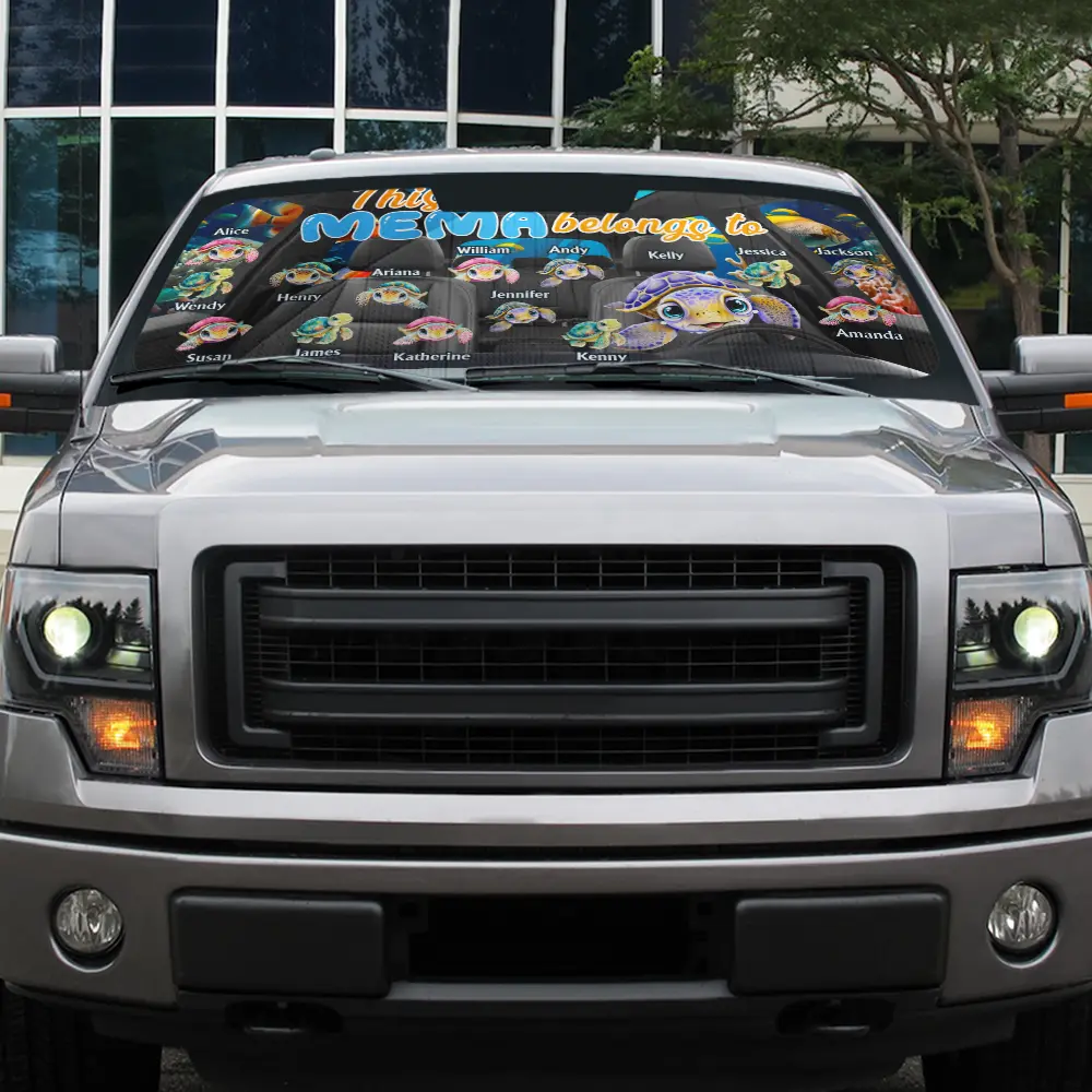 This Grandma Belongs To Turtle Summer Up To 20 Version - Personalized Auto Sunshade