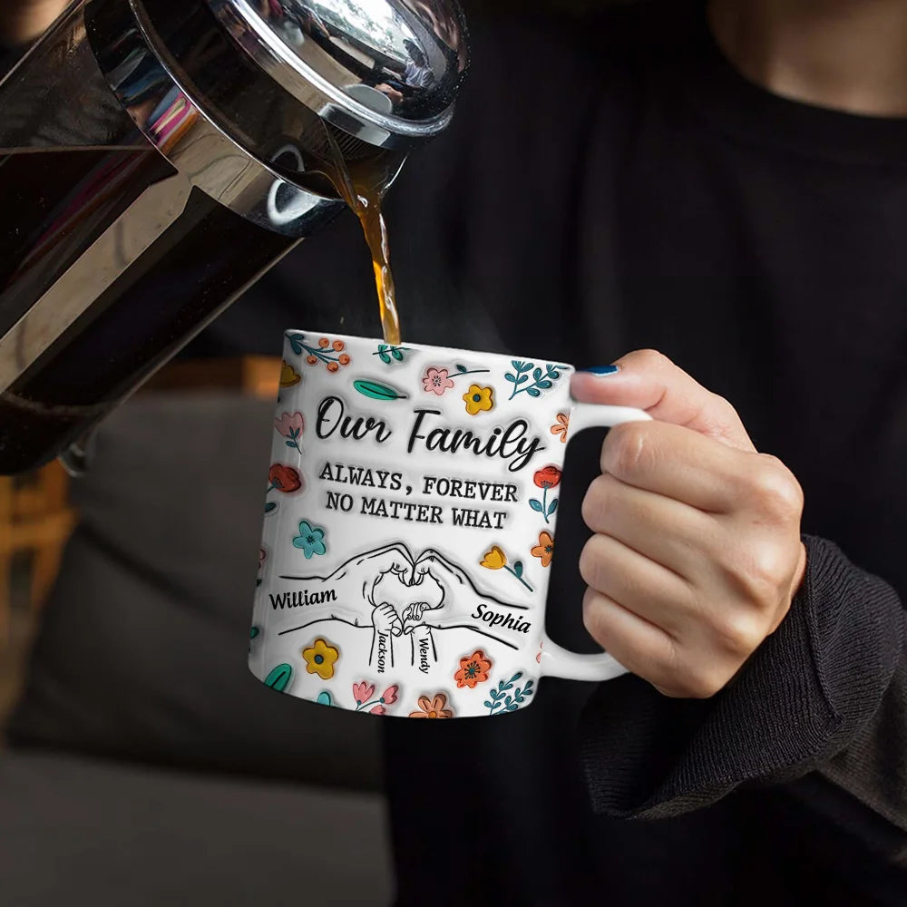 A Little Bit Of Crazy Family - 3D Inflated Effect Printed Mug, Personalized White Edge-to-Edge Mug