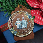 From Our First Kiss Till Our Last Breath Old Couples - Personalized Circle Glass Ornament