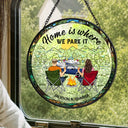 Home Is Where We Park It Camping - Personalized Stained Glass Window Hanging Suncatcher