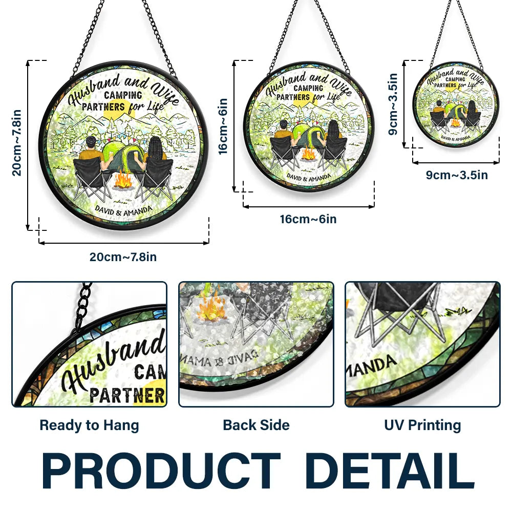 Home Is Where We Park It Camping - Personalized Stained Glass Window Hanging Suncatcher