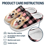 Pet Lovers - Custom Photo Pet Face - Personalized Fluffy Slippers