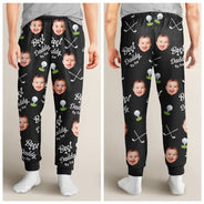 Gift For Grandpa, Gift For Father - Custom Photo Best By Par For Him - Personalized Pajama Pants