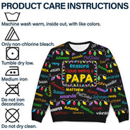 Gift For Grandpa - Reasons I Love Being Papa Light - Personalized Unisex Ugly Sweater