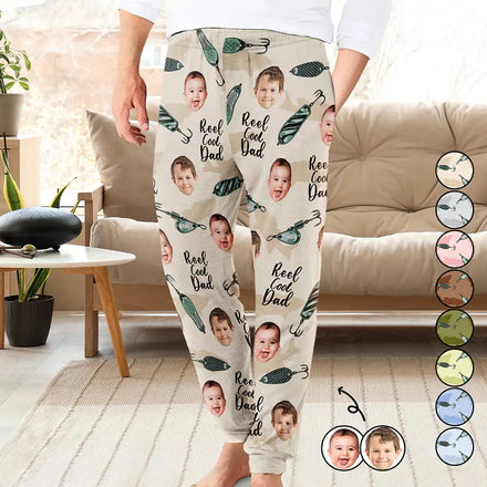 Custom Photo Reel Cool Dad Papa - Personalized Sweatpants