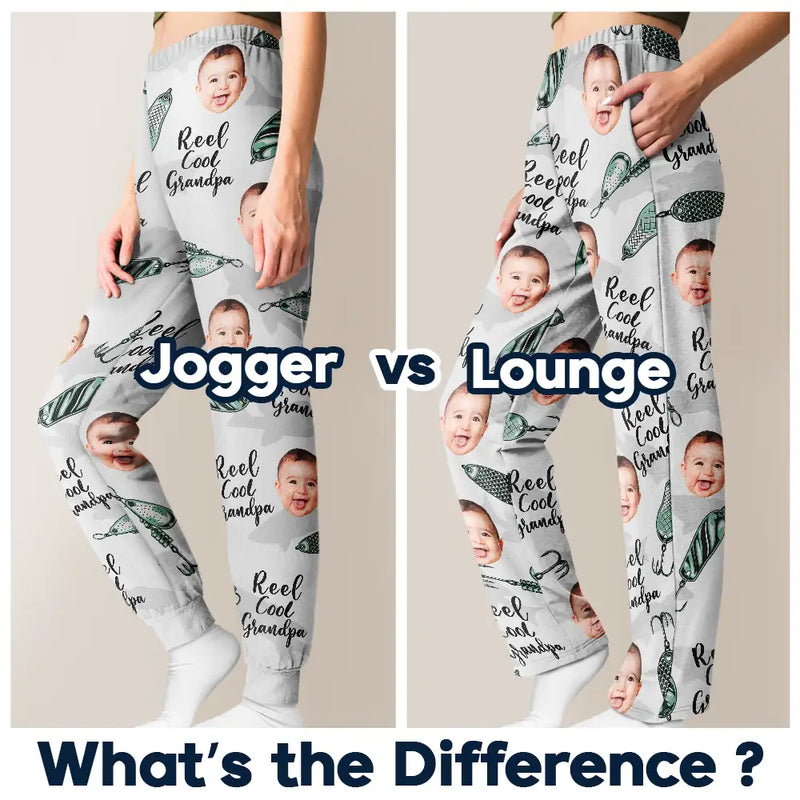 Gift For Grandpa, Gift For Father - Custom Photo Reel Cool Dad Papa - Personalized Pajama Pants