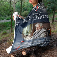 Memorial - Custom Photo A Hug From Heaven - Personalized Fleece Blanket, Sherpa Blanket