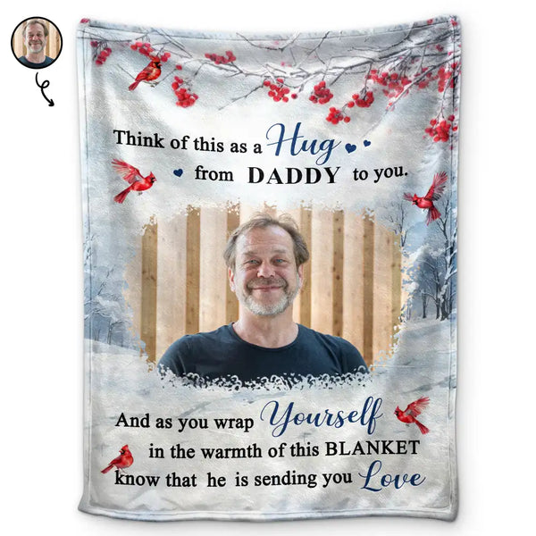 Memorial - Custom Photo Sending You Love - Personalized Fleece Blanket, Sherpa Blanket