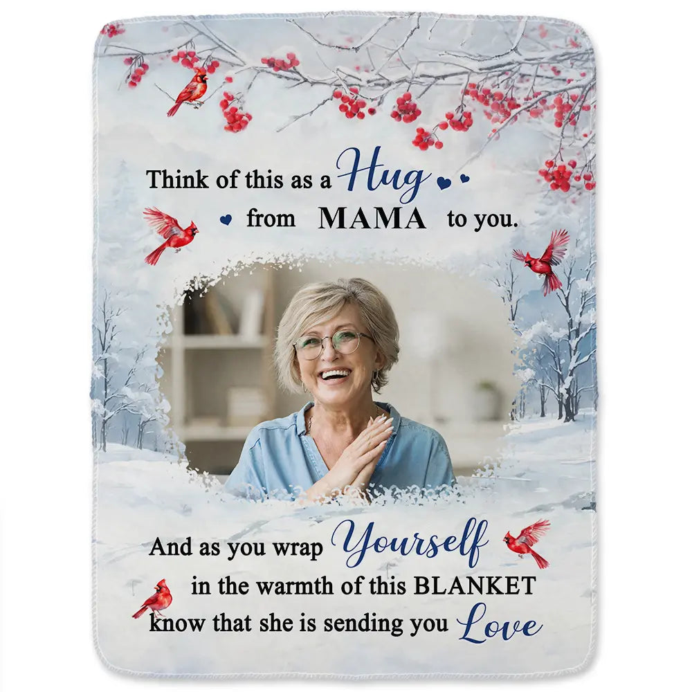 Memorial - Custom Photo Sending You Love - Personalized Fleece Blanket, Sherpa Blanket