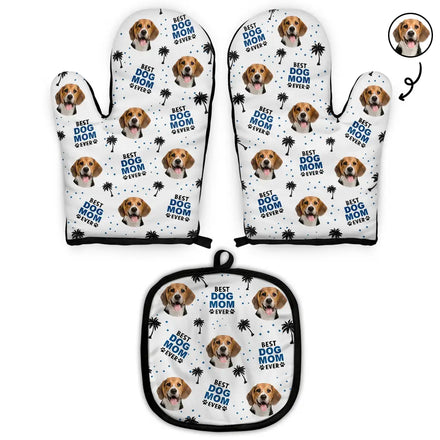Custom Photo Best Dog Dad - Personalized Oven Mitts, Pot Holders