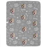 Custom Photo,Pet Lovers,Dog Lovers,Cat Lovers - Custom Photo My Cat Cuddling Blanket - Personalized Fleece Blanket, Sherpa Blanket

