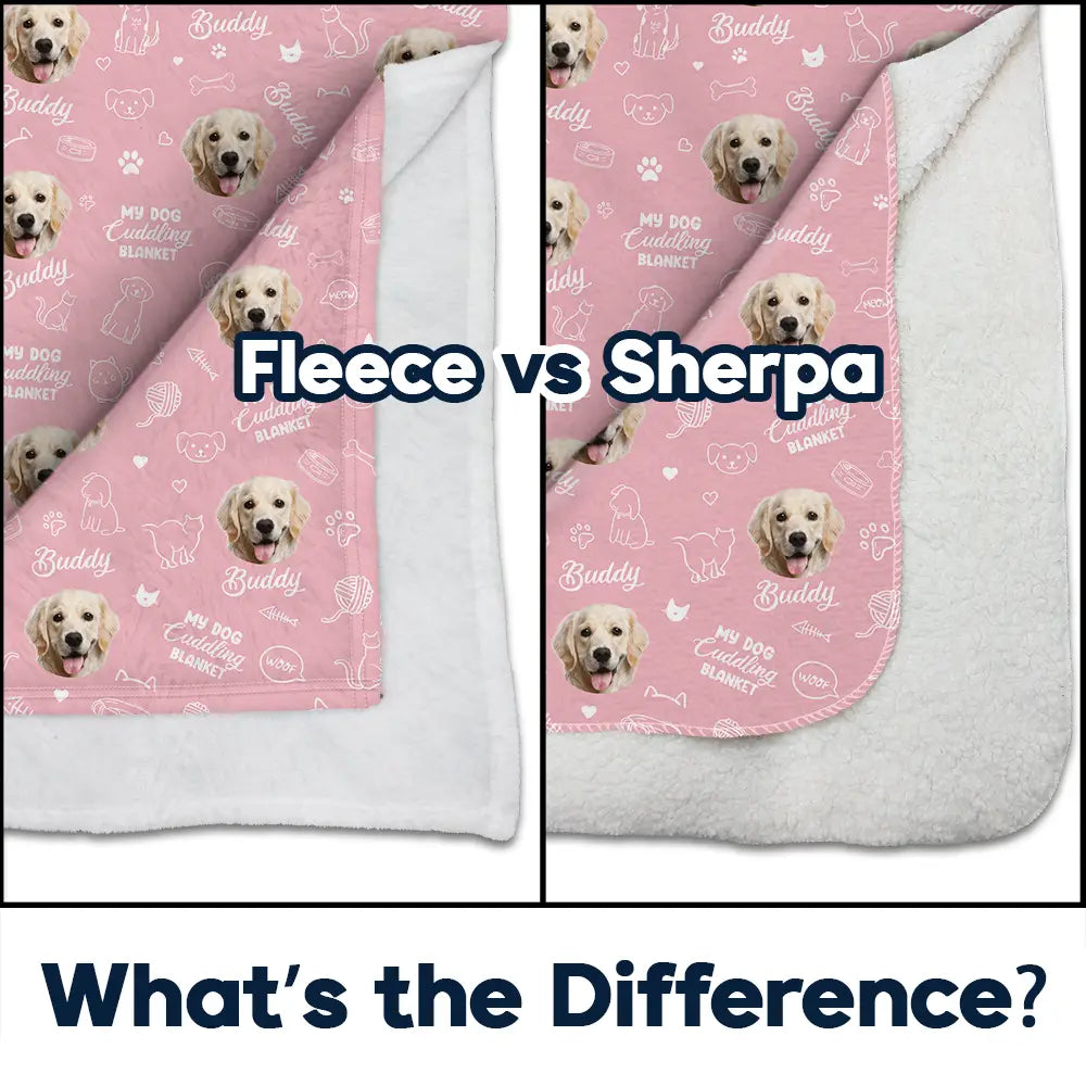 Custom Photo,Pet Lovers,Dog Lovers,Cat Lovers - Custom Photo My Cat Cuddling Blanket - Personalized Fleece Blanket, Sherpa Blanket
